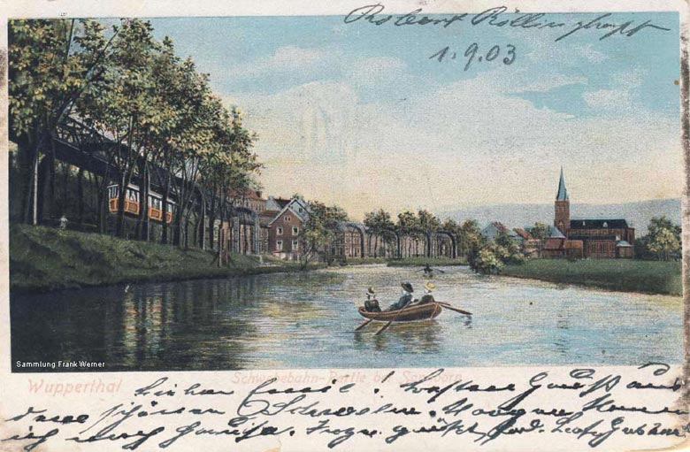 Die Wupper bei Hammerstein auf einer Postkarte von 1903 (Sammlung Frank Werner)