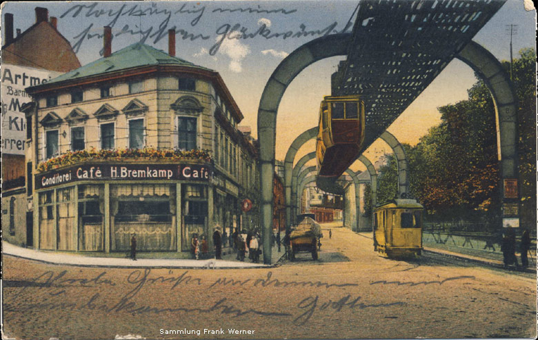 Das Café Bremkamp in Vohwinkel auf einer Postkarte von 1913 (Sammlung Frank Werner)