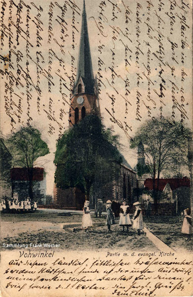 Die Evangelische Kirche Vohwinkel auf einer Postkarte von 1905 (Sammlung Frank Werner)