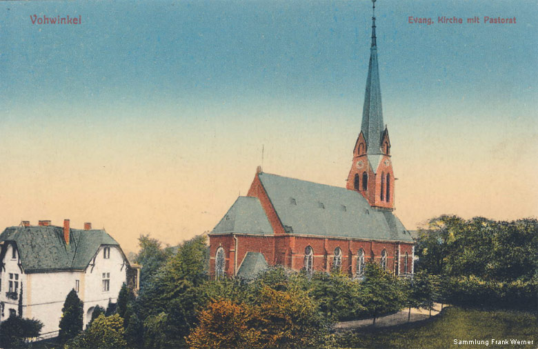 Die Evangelische Kirche Vohwinkel auf einer Postkarte von 1929 (Sammlung Frank Werner)
