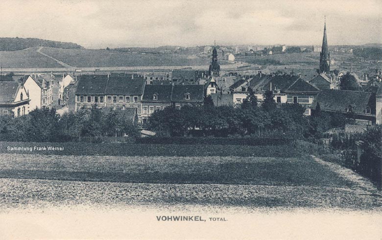 Vohwinkel mit Blick Richtung Neubaugebiet Tesche auf einer Postkarte von 1912 (Sammlung Frank Werner)