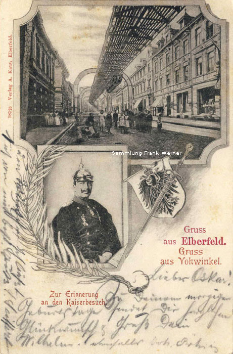 Gedenkpostkarte von 1900 zum Kaiserbesuch (Sammlung Frank Werner)