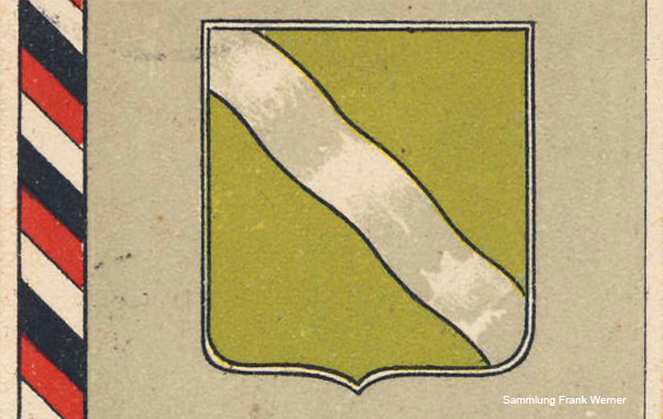 Das Wappen der Rheinprovinz auf einer Postkarte von 1903 - Ausschnitt (Sammlung Frank Werner)