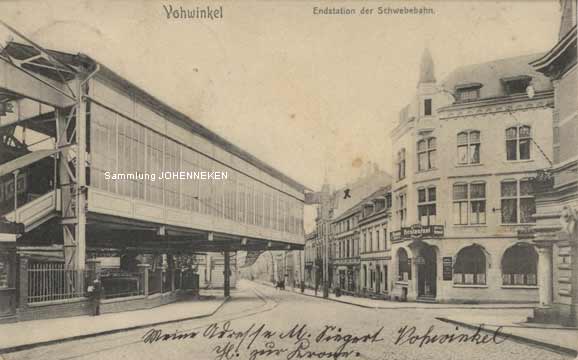 Schwebebahn-Endhaltestelle in Vohwinkel um 1906 (Sammlung Udo Johenneken)