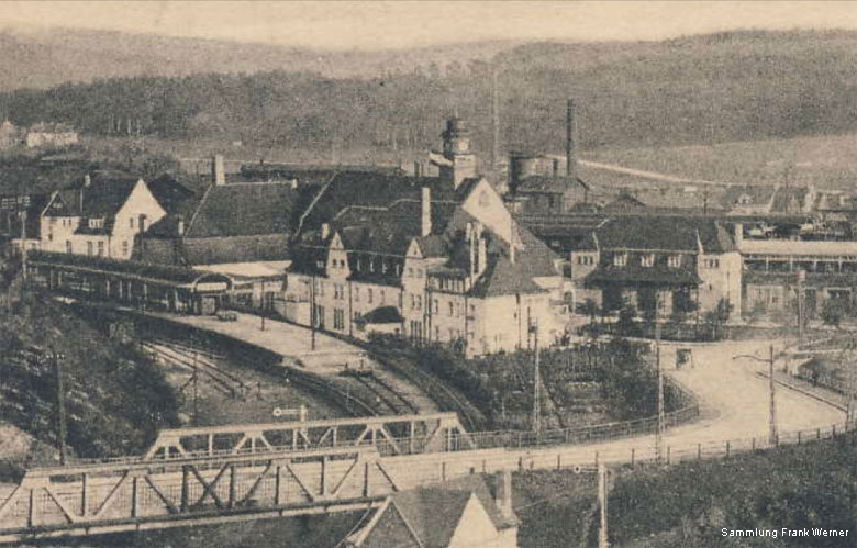 Blick auf den Bahnhof Vohwinkel auf einer Postkarte von 1915 - Ausschnitt (Sammlung Frank Werner)