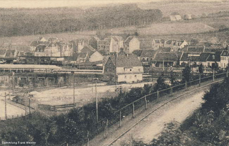 Blick auf den Bahnhofsbereich Vohwinkel auf einer Postkarte von 1915 - Ausschnitt (Sammlung Frank Werner)