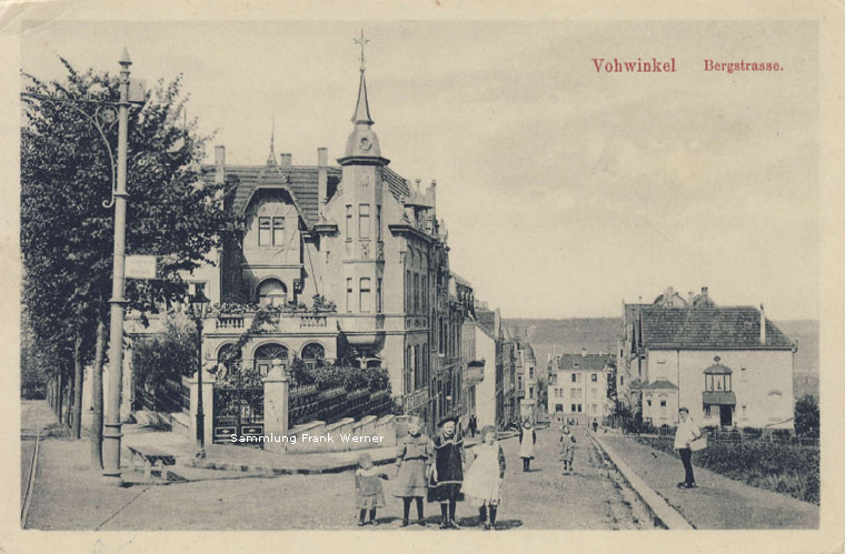 Die Bergstraße in Vohwinkel auf einer Postkarte von 1906 (Sammlung Frank Werner)